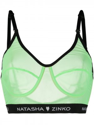 Спортивный бюстгальтер с U-образным вырезом Natasha Zinko. Цвет: зеленый