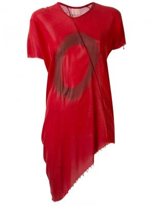 Асимметричное платье-футболка Lost & Found Ria Dunn. Цвет: красный