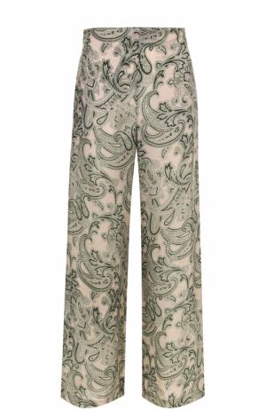 Укороченные широкие брюки с принтом Acne Studios. Цвет: зеленый