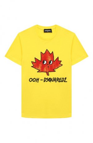 Хлопковая футболка Dsquared2. Цвет: жёлтый
