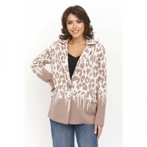 Пиджак , размер 48, белый, коричневый Текстильная Мануфактура. Цвет: белый/коричневый