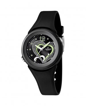 K5576/6 Модные женские часы из черного каучука , черный Calypso