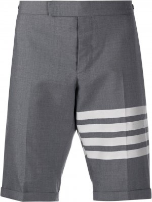 Строгие шорты с полосками 4-Bar Thom Browne. Цвет: 035 med grey