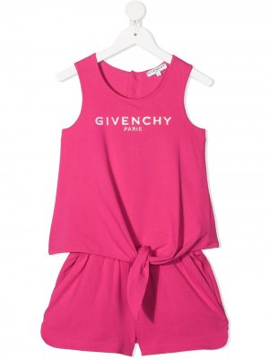 Костюм-двойка с логотипом Givenchy Kids. Цвет: розовый
