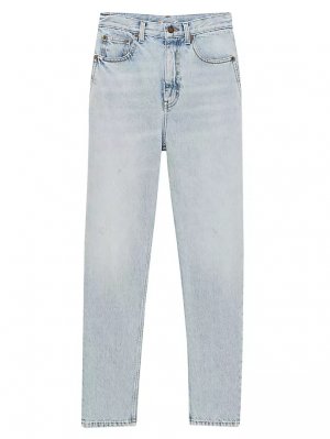 Укороченные джинсы 80-х годов из карибского денима , синий Saint Laurent