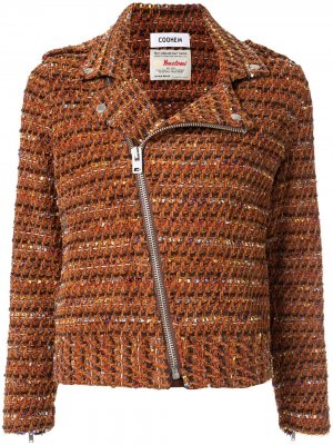 Твидовая байкерская куртка Coohem. Цвет: коричневый