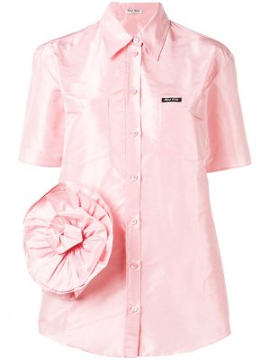 Рубашка с цветочным узором Miu. Цвет: розовый