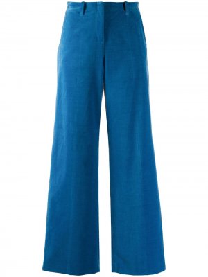 Бархатные расклешенные брюки Alysi. Цвет: синий
