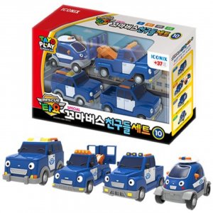TAYO Little Bus Friends Special V.10 Мини-автомобиль, набор игрушек из 4 предметов, полицейская команда