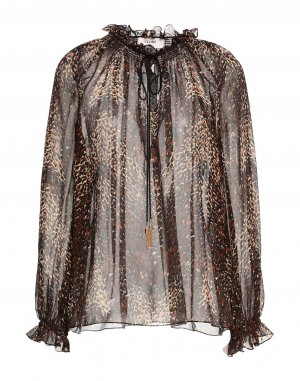 Блуза с леопардовым принтом , коричневый/бежевый CELINE