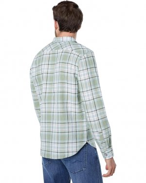 Рубашка Long Sleeve Plaid Button-Down Shirt, цвет Sun Faded Green 7 For All Mankind