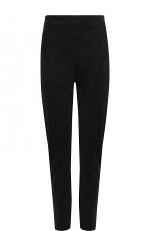 Укороченные брюки-скинни с металлизированной нитью By Malene Birger. Цвет: черный