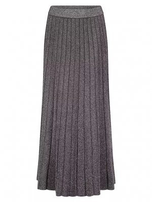 Макси-юбка рельефной вязки с эффектом металлик Michael Kors, цвет black silver Kors