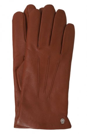 Кожаные перчатки с кашемировой подкладкой Roeckl. Цвет: коричневый
