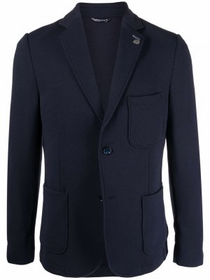Однобортный пиджак Daniele Alessandrini. Цвет: синий