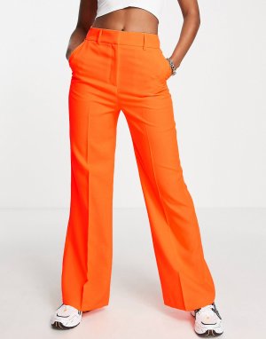 Оранжевые широкие расклешенные брюки свободного кроя ASOS DESIGN