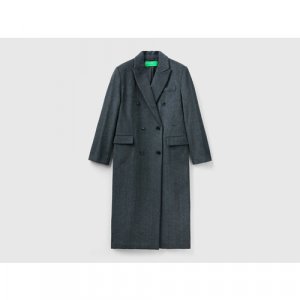 Пальто , размер 48, серый UNITED COLORS OF BENETTON. Цвет: серый