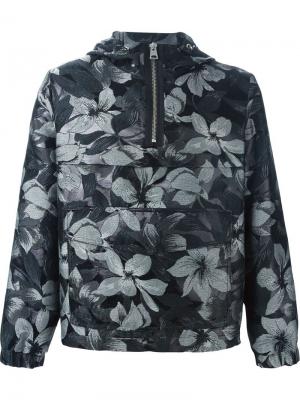 Жаккардовая куртка-ветровка с цветочным принтом Ami Alexandre Mattiussi. Цвет: чёрный