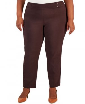 Узкие брюки больших размеров JM Collection, коричневый Collection