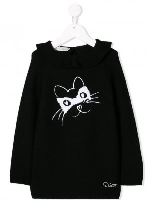 Удлиненный свитер Baby Dior. Цвет: черный