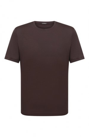 Шерстяная футболка Capobianco. Цвет: коричневый