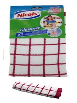 Салфетка МИКРОФИБРА GLASONET 60х40см для сушки посуды  Nicols Nicol's. Цвет: белый