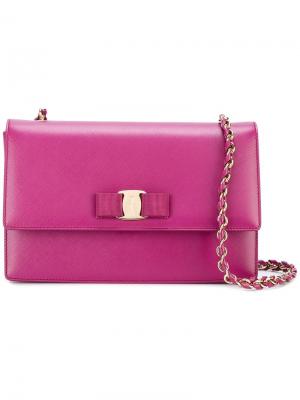Большая сумка через плечо Vara Salvatore Ferragamo. Цвет: розовый и фиолетовый