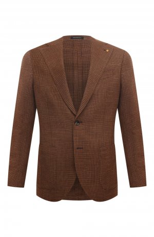 Пиджак из шерсти и шелка Sartoria Latorre. Цвет: коричневый