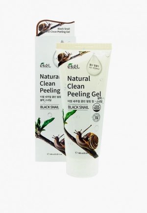 Пилинг для лица Ekel с муцином черной улитки Natural Clean Peeling Gel Black Snail, 180 мл. Цвет: белый