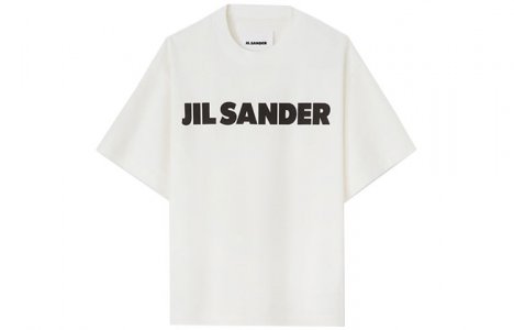 Футболка с круглым вырезом и логотипом , белый Jil Sander