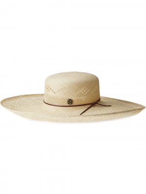 Соломенная шляпа Brigitte Maison Michel. Цвет: бежевый