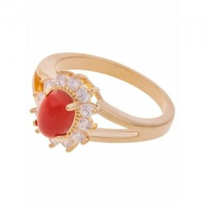 Кольцо помолвочное , агат, размер 19, бордовый Lotus Jewelry. Цвет: бордовый