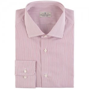 Мужская рубашка Colletto Bianco 000115-SF, размер 42 176-182, красная полоска на белом. Цвет: красный