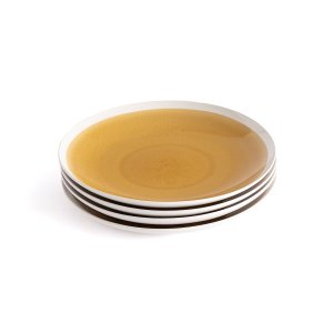 Комплект из четырех плоских тарелок LaRedoute. Цвет: желтый