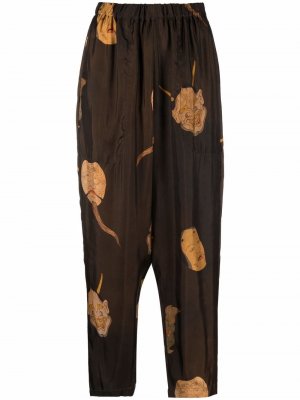 Прямые брюки с принтом Uma Wang. Цвет: коричневый