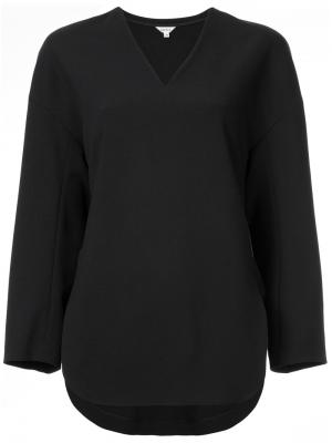 Приталенная блузка с V-образным вырезом Enföld. Цвет: чёрный