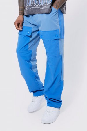 Легкие эластичные брюки color block , синий Boohoo
