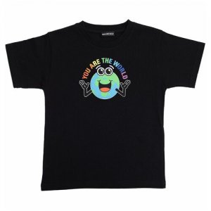 Черная футболка You Are World 8 Balenciaga Kids. Цвет: черный