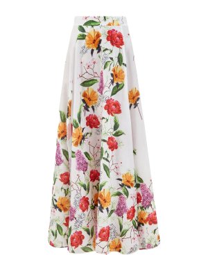 Длинная юбка Tana из хлопковой вуали с высокими разрезами CHARO RUIZ IBIZA. Цвет: белый