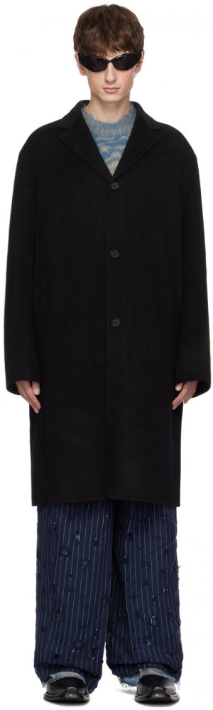 Черное пальто на пуговицах Acne Studios