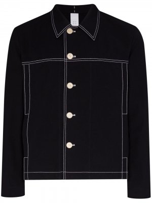 Джинсовая куртка с контрастной строчкой Dashiel Brahmann. Цвет: синий
