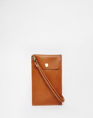 Светло-коричневый кожаный бумажник в стиле хиппи ASOS