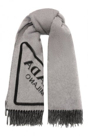 Кашемировый шарф Prada. Цвет: серый