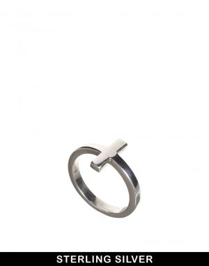 Серебристое кольцо с крестиками Fashionology. Цвет: серебряный