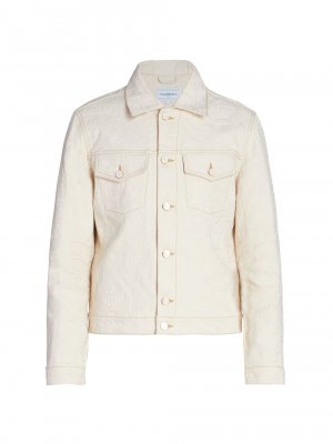 Жаккардовая джинсовая куртка с монограммой , белый Casablanca