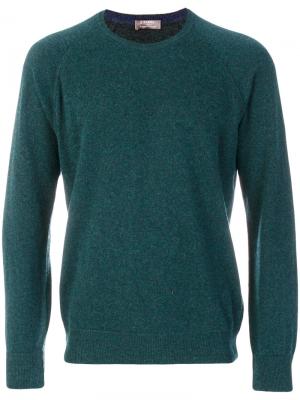 Вязаный свитер Barba. Цвет: зелёный