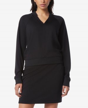 Женский пуловер из плотного джерси с v-образным вырезом реглан , черный Marc New York