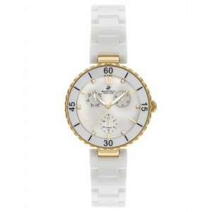 Наручные часы Американские женские с минеральным стеклом BP3364X.133 гарантией, золотой, белый Beverly Hills Polo Club. Цвет: золотистый/белый/черный/белый-золотой