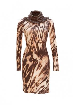 Платье Ано Коричневый тигр. Цвет: разноцветный