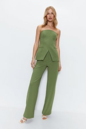 Приталенные брюки прямого кроя , зеленый Warehouse